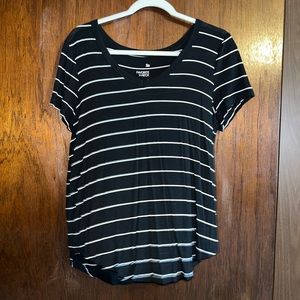 Juniors Striped V-Neck